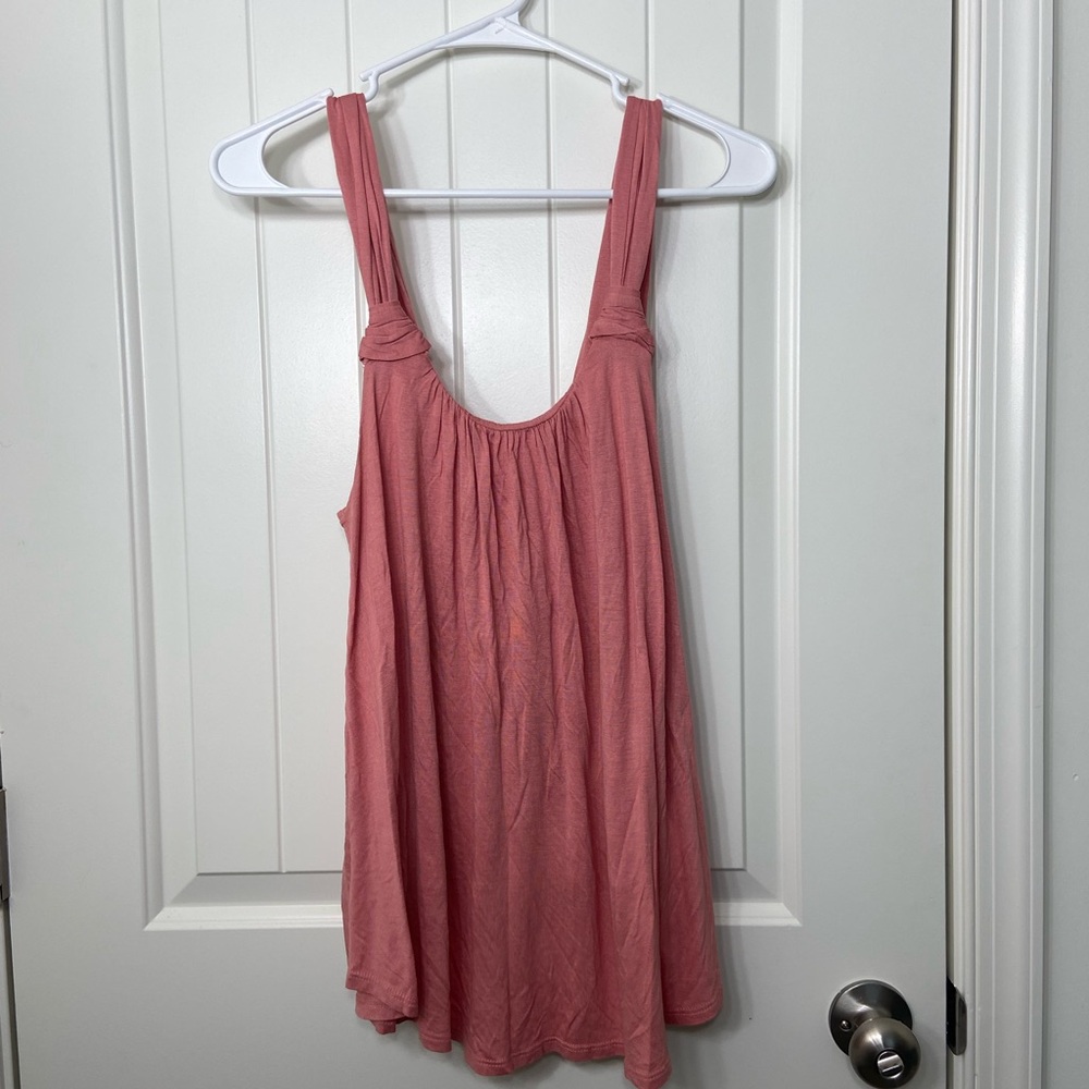 NWOT Vanessa Virginia women’s loose fit relaxed tie back knot strap tank top XS‎